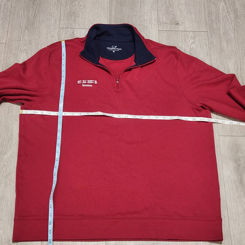 Red Quarter-Zip Pullover - image 4